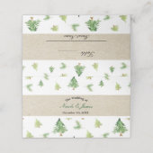 水彩松の木の冬の結婚式テーブル席 プレイスカード (外部開封)