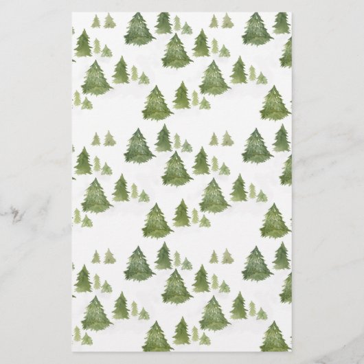 水彩松の木の小さなメリー赤ちゃんシャワー (裏面)