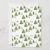 水彩松の木の小さなメリー赤ちゃんシャワー 招待状 (裏面)