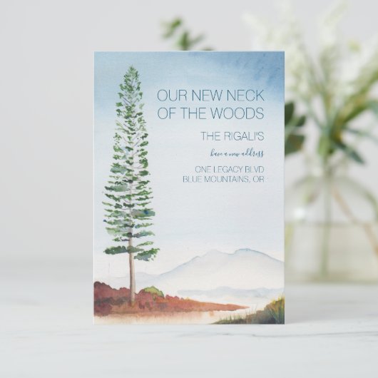 水彩松の木の山々の移動のお知らせ 出欠カード (スタンド正面)