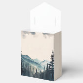 水彩松の木の山結婚の フェイバーボックス (オープン)