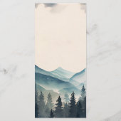 水彩松の木の山結婚の メニュー (裏面)