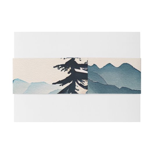 水彩松の木の山結婚の 招待状ベリーバンド (裏面例)