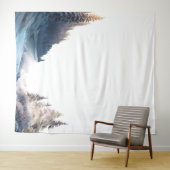 水彩松の木の山、風景 タペストリー (インサイチュ(横))