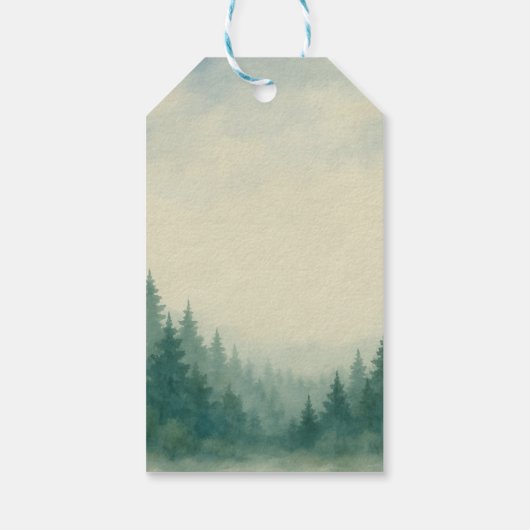 水彩松の木の森ありがとう結婚さん ギフトタグ (裏面)