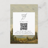 水彩松の木の森の山結婚の色 エンクロージャーカード (正面)