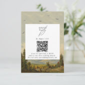 水彩松の木の森の山結婚の色 エンクロージャーカード (スタンド正面)