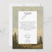 水彩松の木の森の山結婚の色 サンキューカード (正面)