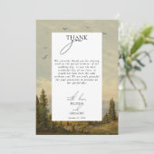水彩松の木の森の山結婚の色 サンキューカード (スタンド正面)