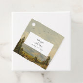 水彩松の木の森の山結婚の色 フェイバータグ (インサイチュ)