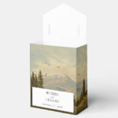 水彩松の木の森の山結婚の色 フェイバーボックス (オープン)