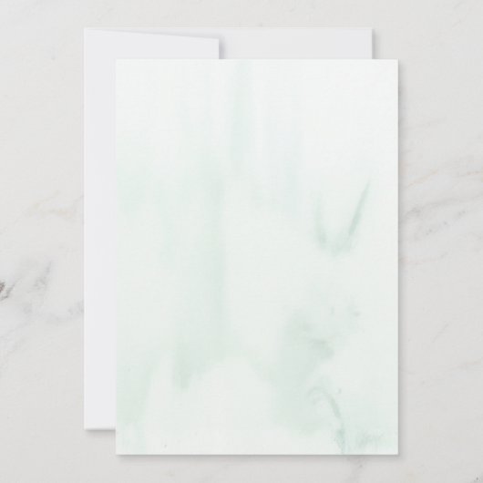 水彩松の木の森の親密結婚な 招待状 (裏面)