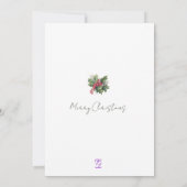 水彩松の木の森クリスマス素朴 招待状 (裏面)