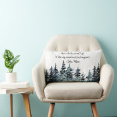 水彩松の木の森ジョンミュア自然引用文 ランバークッション (椅子)