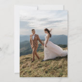 水彩松の木の森素朴写真結婚の 招待状 (裏面)