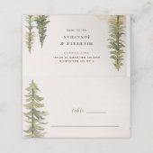 水彩松の木の聖句結婚の プレイスカード (外部開封)