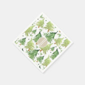 水彩松の木クラフトモダン素朴パーティー スタンダードカクテルナプキン (角)