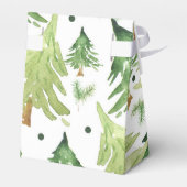 水彩松の木クラフトモダン素朴パーティー フェイバーボックス (裏面サイド)