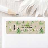 水彩松の木クラフト&ホワイト素朴結婚ズ ラベル (インサイチュ)