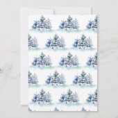 水彩松の木クリスマスホリデーランチョン 招待状 (裏面)