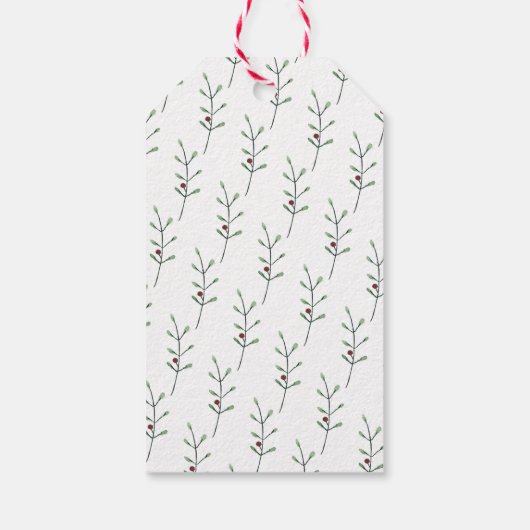 水彩松の木クリスマスホリデー ギフトタグ (裏面)