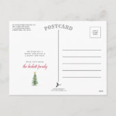 水彩松の木クリスマスホリデー シーズンポストカード (裏面)