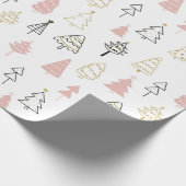 水彩松の木クリスマスラッピング紙 ラッピングペーパー (角)