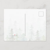 水彩松の木クリスマス写真 案内ポストカード (裏面)