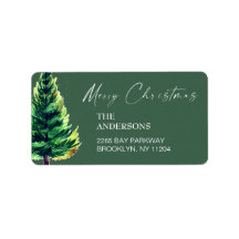 水彩松の木クリスマス差出人住所