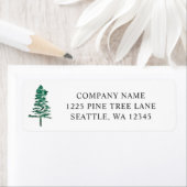 水彩松の木クリスマス差出人住所 ラベル (インサイチュ)