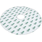 水彩松の木クリスマス ブラッシュドポリエステルツリースカート (アングル)