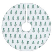 水彩松の木クリスマス ブラッシュドポリエステルツリースカート (正面)