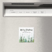 水彩松の木クリスマス マグネット (インサイチュ (食洗機))