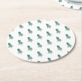 水彩松の木クリスマス ラウンドペーパーコースター (アングル)