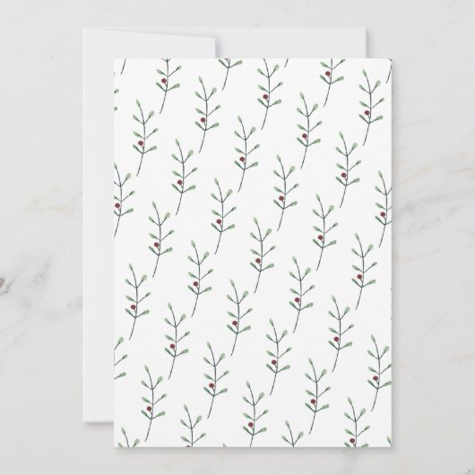 水彩松の木トリミングホリデーパーティー 招待状 (裏面)