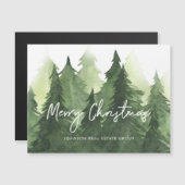 水彩松の木ビジネスメリークリスマス (正面/裏面)