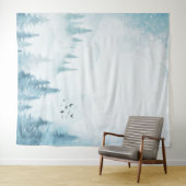 水彩松の木山 タペストリー (インサイチュ(横))