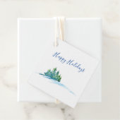 水彩松の木雪景色 フェイバータグ (インサイチュ)