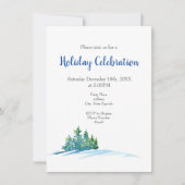 水彩松の木雪景色 招待状 (正面)