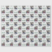 水彩松の木2写真メリークリスマス ラッピングペーパー (フラット)