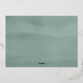 水彩松の木3写真コラージクリスマス 箔シーズンカード (裏面)