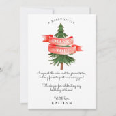 水彩松の木 メリーリトルバースデー サンキューカード (正面)