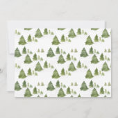 水彩松の木 メリーリトルバースデー フォト サンキューカード (裏面)