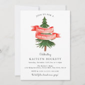 水彩松の木 メリーリトルバースデー 招待状 (正面)