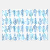 水彩松の木 – 青 ラッピングペーパーシート (正面3)