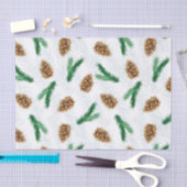 水彩松の枝と松のクリスマス 薄葉紙 (クラフト)