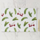 水彩松の枝と赤い果実のパターン ペーパーパッド (インサイチュ)