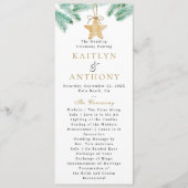 水彩松の枝の冬の結婚式プログラム 招待状 (正面)