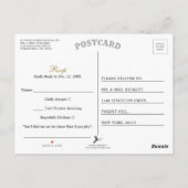 水彩松の枝ウィンターウェディングRSVP ポストカード (裏面)