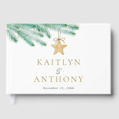 水彩松の枝クリスマスウィンターウェディング ゲストブック (正面)